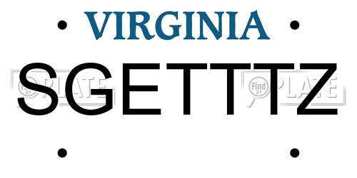 SGETTTZ Virginia License Plate