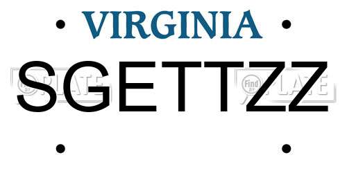 SGETTZZ Virginia License Plate