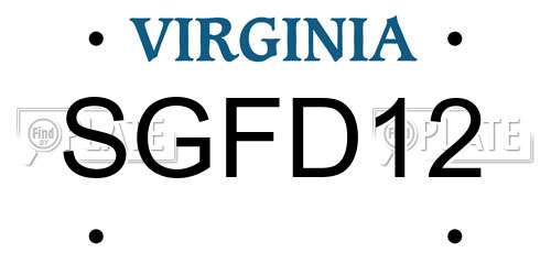 SGFD12 Virginia License Plate