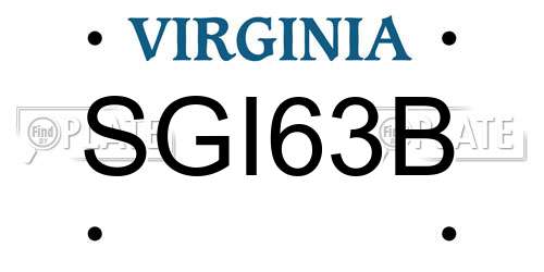 SGI63B Virginia License Plate