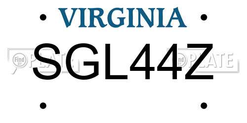 SGL44Z Virginia License Plate