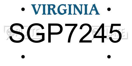 SGP7245 Virginia License Plate