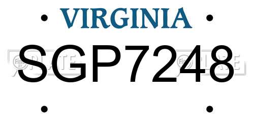 SGP7248 Virginia License Plate