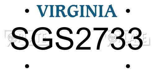 SGS2733 Virginia License Plate