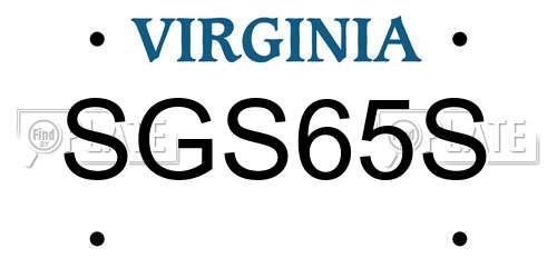 SGS65S Virginia License Plate