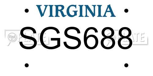 SGS688 Virginia License Plate