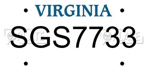 SGS7733 Virginia License Plate