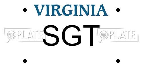 SGT Virginia License Plate