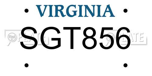 SGT856 Virginia License Plate