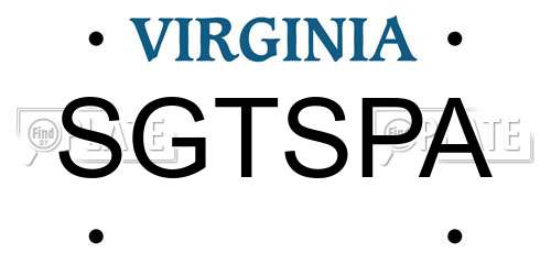 SGTSPA Virginia License Plate