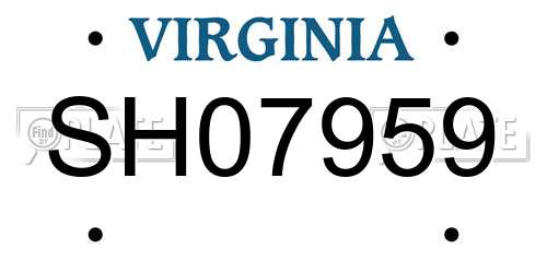 SH07959 Virginia License Plate