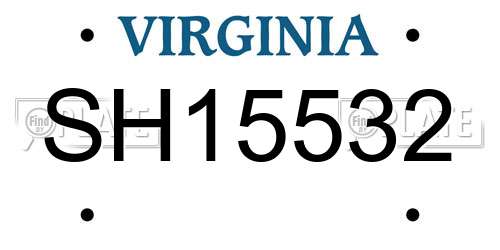 SH15532 Virginia License Plate