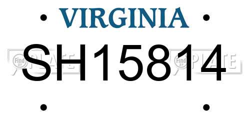 SH15814 Virginia License Plate