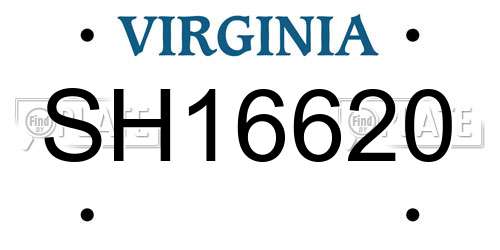 SH16620 Virginia License Plate