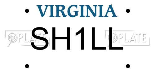 SH1LL Virginia License Plate