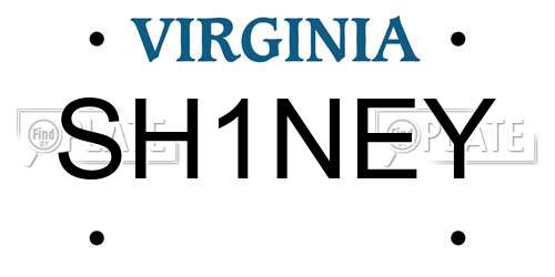 SH1NEY Virginia License Plate