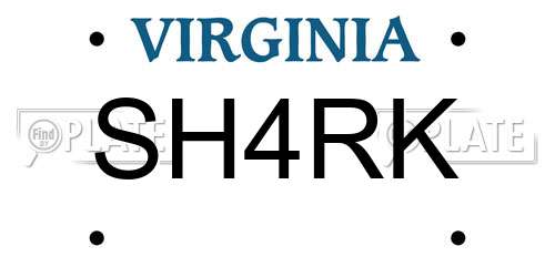 SH4RK Virginia License Plate
