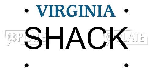 SHACK Virginia License Plate