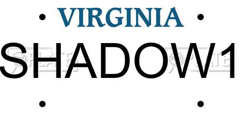 SHADOW1 Virginia License Plate