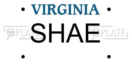SHAE Virginia License Plate