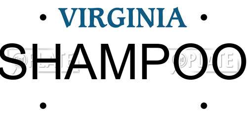 SHAMPOO Virginia License Plate