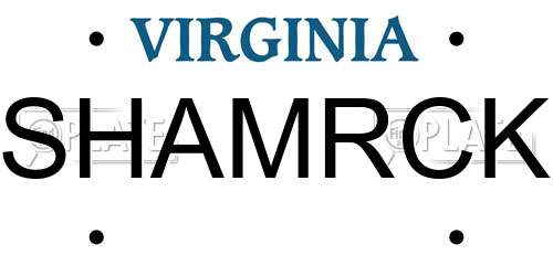 SHAMRCK Virginia License Plate