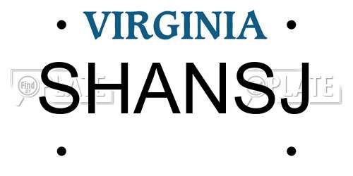 SHANSJ Virginia License Plate