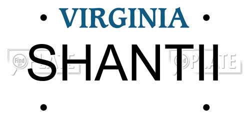 SHANTII Virginia License Plate