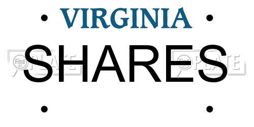 SHARES Virginia License Plate