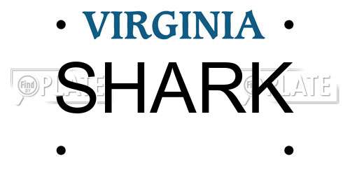 SHARK Virginia License Plate