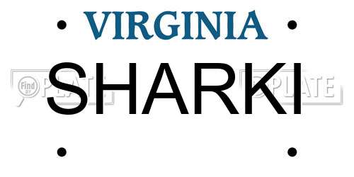 SHARKI Virginia License Plate