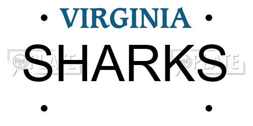 SHARKS Virginia License Plate