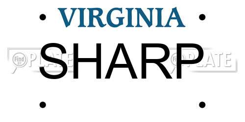 SHARP Virginia License Plate