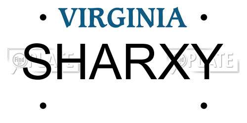 SHARXY Virginia License Plate