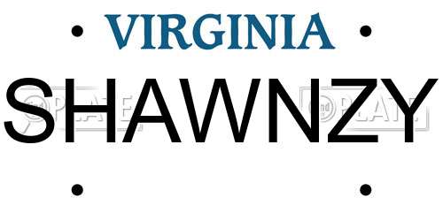 SHAWNZY Virginia License Plate