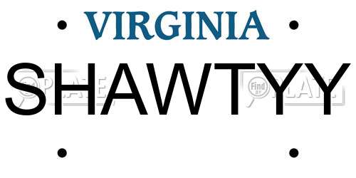 SHAWTYY Virginia License Plate
