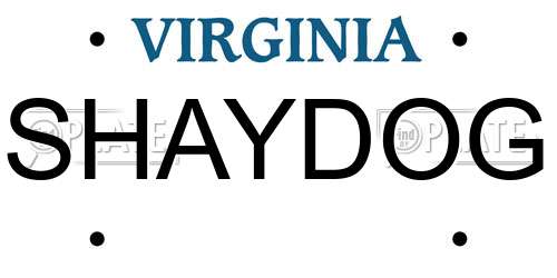SHAYDOG Virginia License Plate