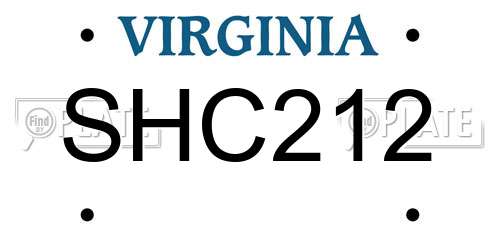 SHC212 Virginia License Plate