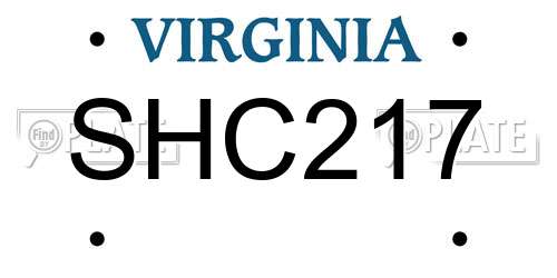 SHC217 Virginia License Plate