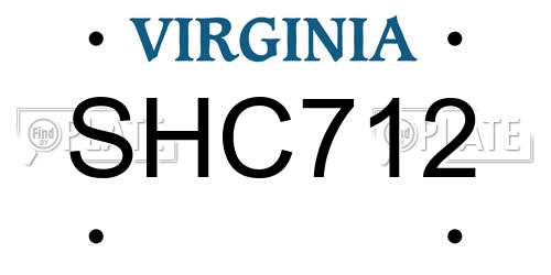 SHC712 Virginia License Plate