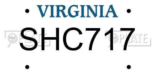 SHC717 Virginia License Plate