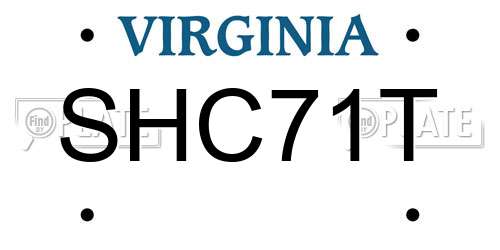 SHC71T Virginia License Plate