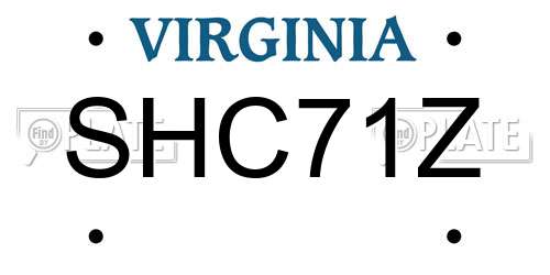 SHC71Z Virginia License Plate