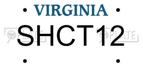 SHCT12 Virginia License Plate
