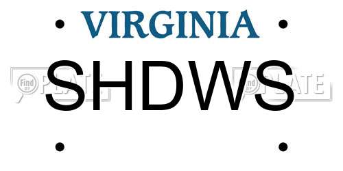 SHDWS Virginia License Plate