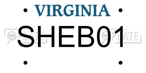 SHEB01 Virginia License Plate