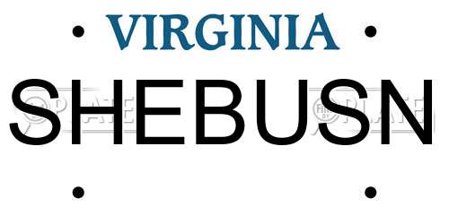 SHEBUSN Virginia License Plate