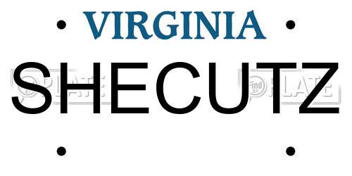 SHECUTZ Virginia License Plate