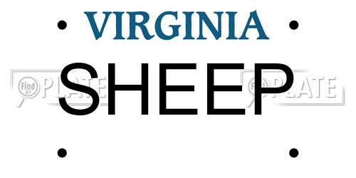 SHEEP Virginia License Plate