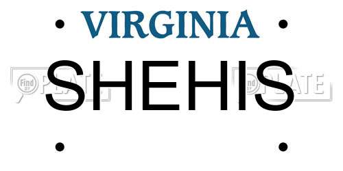 SHEHIS Virginia License Plate
